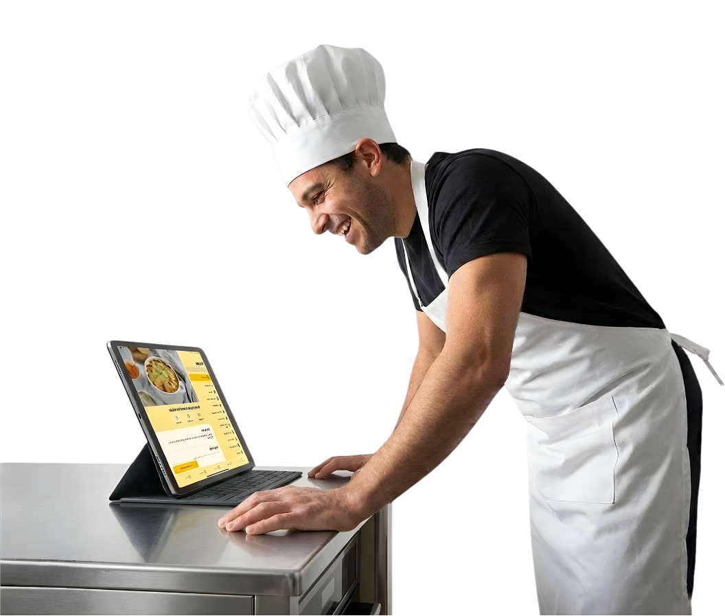 Chef preparing food for delivery