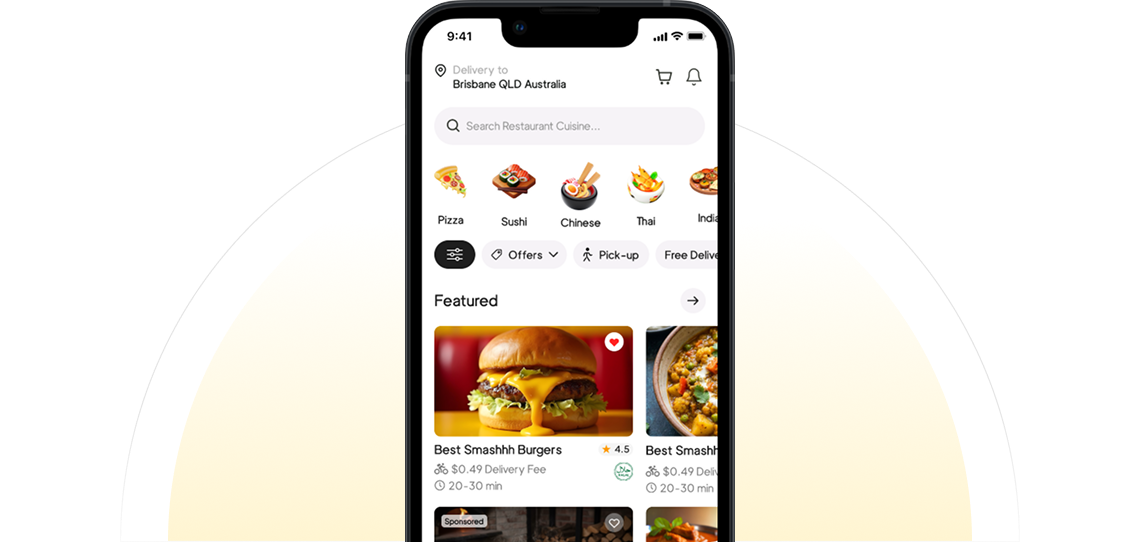 HalalEats app displayed in an iPhone mockup